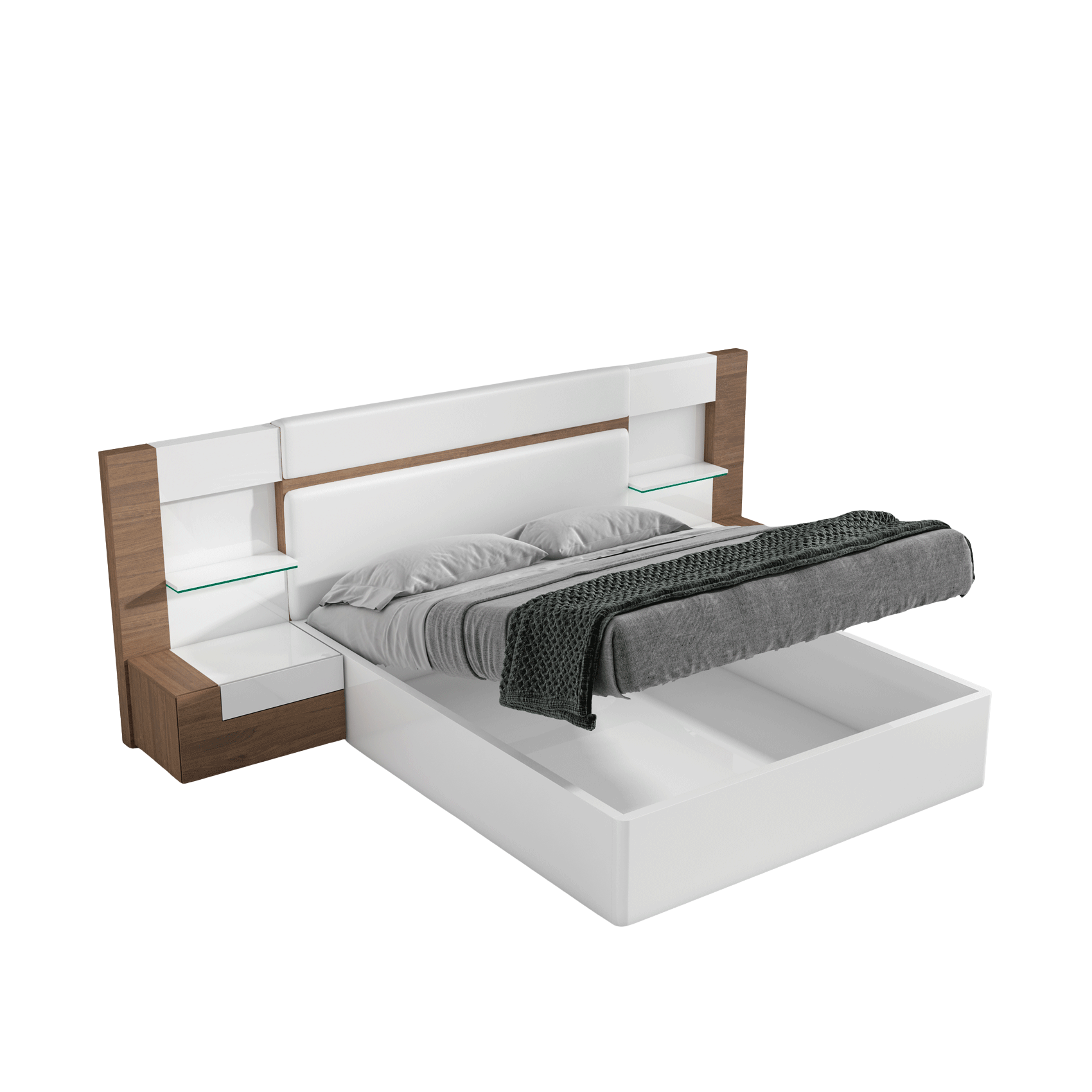 Moon Bedroom Set - KS Bed + 2 NS + Dresser - Euro Living Furniture